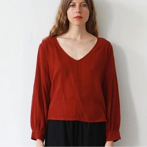 Me and Arrow Garnet V-neck Blouse